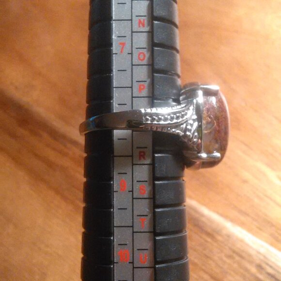 Aqua Nueva Moss Stainless Steel Solitaire Ring (Size 8) - Picture 3 of 16